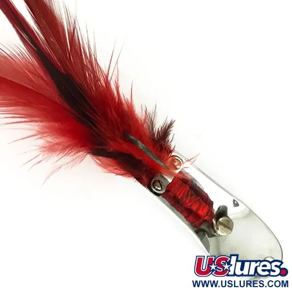 Pflueger Weedless Chum Cucharilla, Níquel / Rojo, 14g, Antialga, #7150