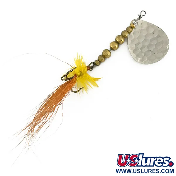 Renosky Lures Swiss Swing Hammered Spoon Cucharilla, Níquel martillado, 7g, Triple plumas, #7151