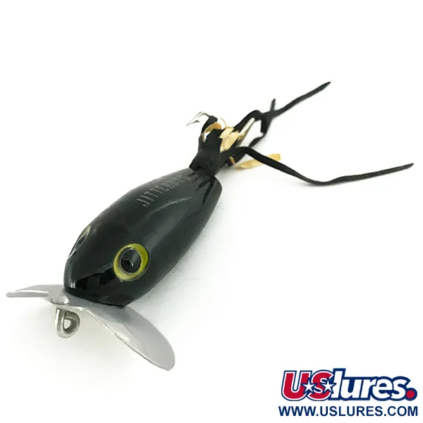 Fred Arbogast Jitterbug Weedless, Negro, 8.5g, anti-enganche, #7275