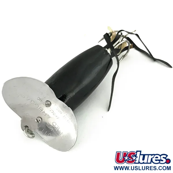 Fred Arbogast Jitterbug Weedless, Negro, 8.5g, anti-enganche, #7275