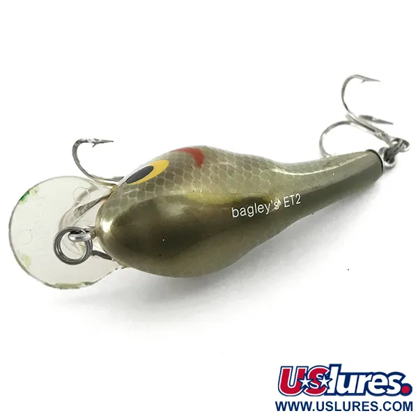 Bagley ET2 Crankbait, Plata, 9,5g, Madera de Balsa, #7278