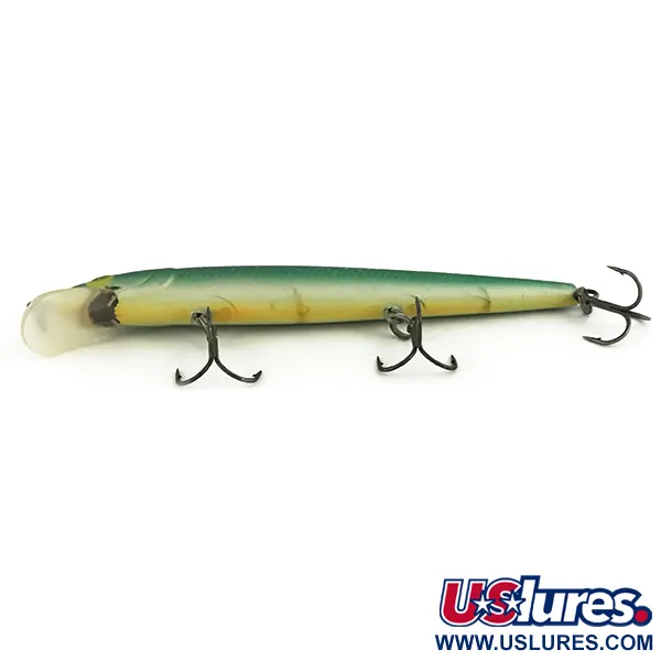 Rapala Husky Jerk 12 Señuelo, Verde/Oro, 13g, Suspendido, #7352
