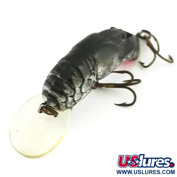 Rebel WEE-CRAWFISH Crankbait, Plata/Negro, 6g, Diseño cangrejo, #7387