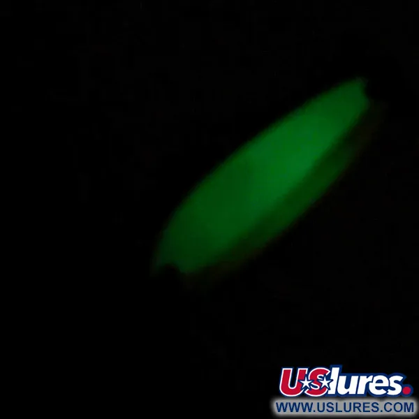 Luhr Jensen Krocodile Die #3 Glow Cucharilla, Blanco/Verde, 14g, #7410