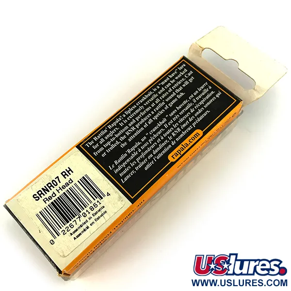 Rapala Rattl'n RAP Lipless Crankbait, Red Head, 16g, Hundido, #SRNR07 RH