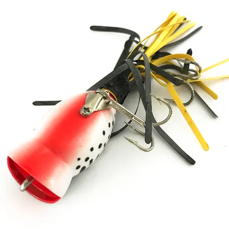 Fred Arbogast Hula Popper Señuelo superficie, Leopardo Blanco, 8g, #7428