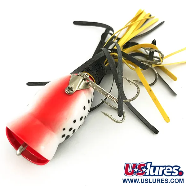 Fred Arbogast Hula Popper Señuelo superficie, Leopardo Blanco, 8g, #7428