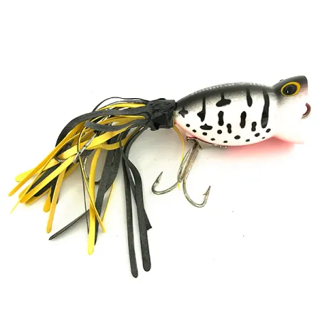 Fred Arbogast Hula Popper Señuelo superficie, Leopardo Blanco, 8g, #7428