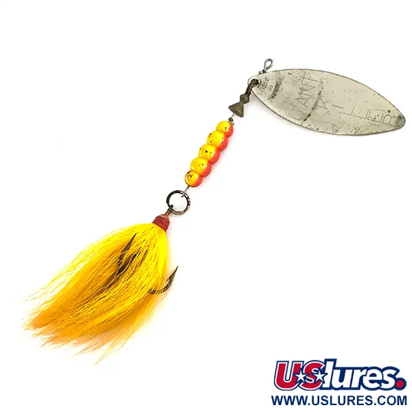 Mepps Giant Killer Cucharilla, Plata, 30g, Triplete Plumas, #7434