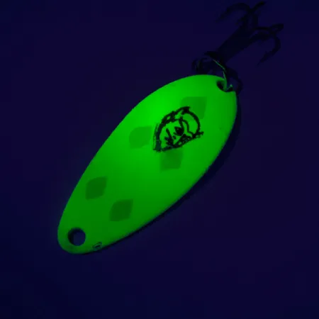 Eppinger Dardevle Devle Dog 5200 UV Cucharilla, Amarillo/Verde, 7g, UV, #7452