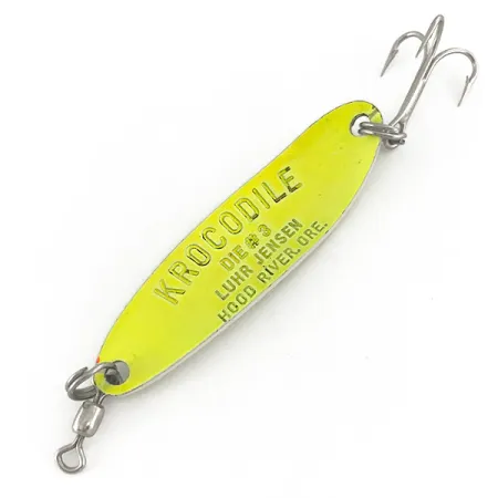 Luhr Jensen Krocodile Die #3 UV Cucharilla, Chartreuse, 10g, UV, #7468