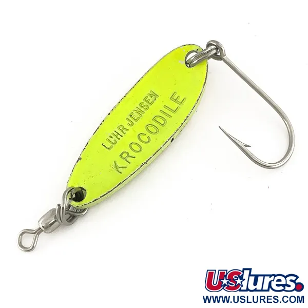 Luhr Jensen Krocodile UV Cucharilla, Chartreuse/Rojo, 9g, UV, #7484