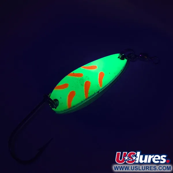 Luhr Jensen Krocodile UV Cucharilla, Chartreuse/Rojo, 9g, UV, #7484