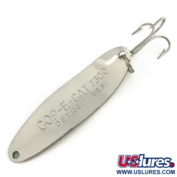 Dardevle Cop-E-Cat 7300 Cucharilla, Níquel/Verde, 10g, Bamboleo, #7487