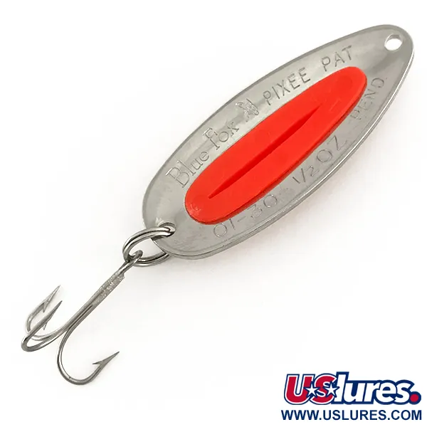 Blue Fox Pixee UV Cucharilla, Níquel Martillado / Rojo, 14g, UV, #7610
