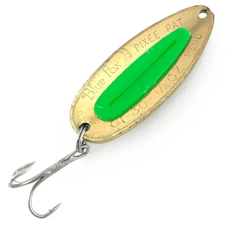 Blue Fox Pixee UV Cucharilla, Gold / Green, 14g, Inserto UV, #7612