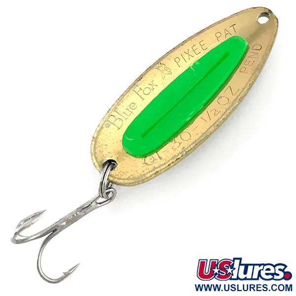 Blue Fox Pixee UV Cucharilla, Gold / Green, 14g, Inserto UV, #7612
