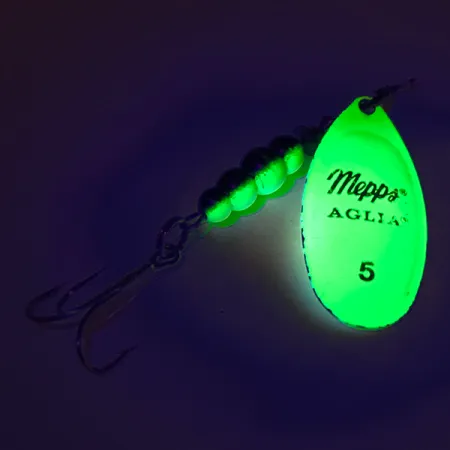 Mepps Aglia 5 Fluo UV Cucharilla, Chartreuse, 14g, Pala UV, #7621