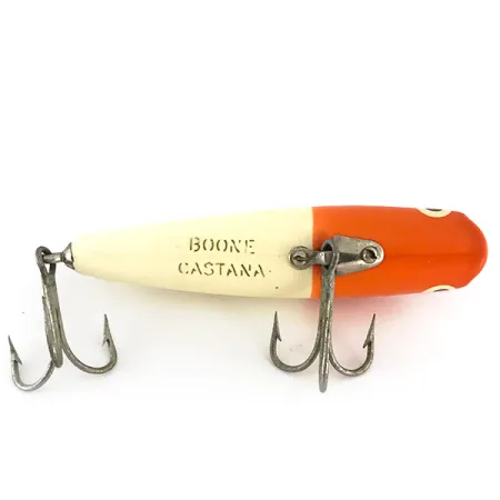 Boone Castana Popper, Rojo / Blanco, 10g, Cupped Mouth, #7643