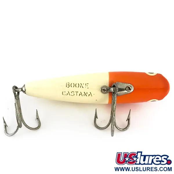 Boone Castana Popper, Rojo / Blanco, 10g, Cupped Mouth, #7643