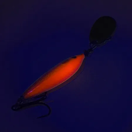 Blue Fox Vibrax Minnow Spin 1 UV, Naranja / Oro, 4g, UV-reactivo, #7687