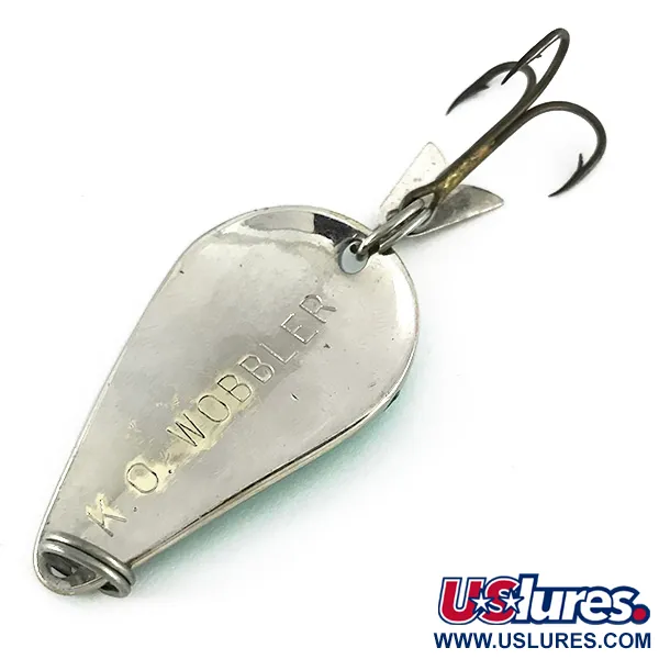 Acme K.O. Wobbler Cucharilla, Níquel / Verde, 14g, Sonic flipper tail, #7728