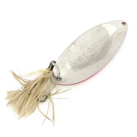 Dardevle Devle Dog 5500 Cucharilla, Rojo/Blanco/Níquel, 21g, Plumas, #7791