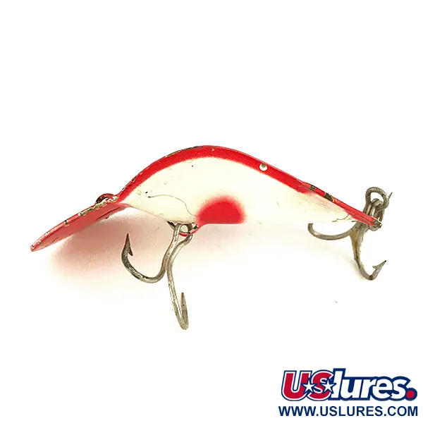 Buck Perry Spoonplug Cucharilla, Blanco/Rojo, 7g, Vintage, #7800