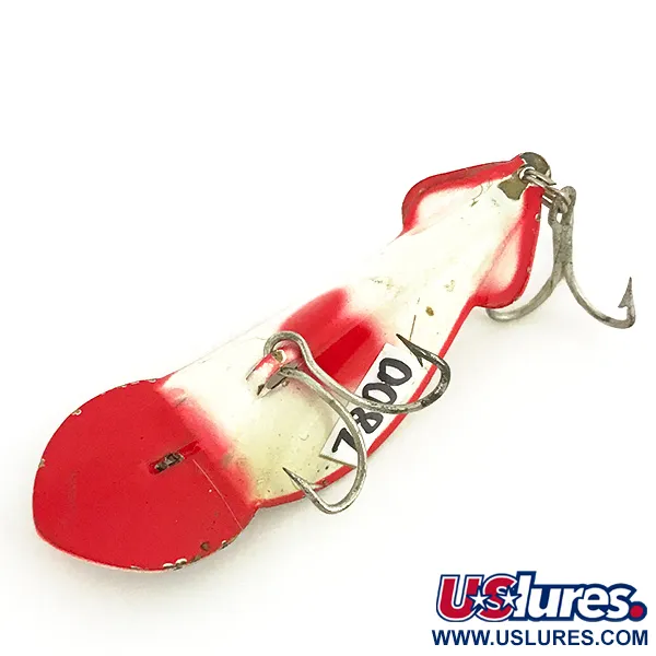 Buck Perry Spoonplug Cucharilla, Blanco/Rojo, 7g, Vintage, #7800