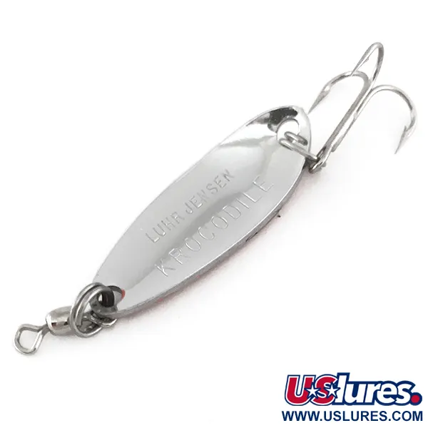 Luhr Jensen Krocodile Cucharilla, Níquel martillado/Rojo, 9g, #7869