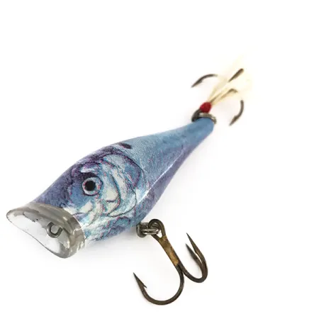 Berkley Popper Señuelo superficie, Azul/Plateado, 9g, Triple pluma, #7881