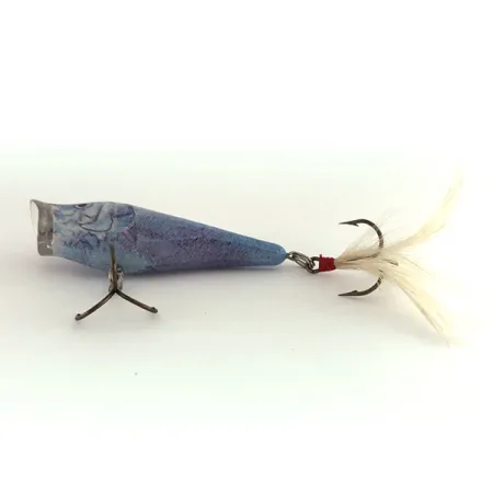 Berkley Popper Señuelo superficie, Azul/Plateado, 9g, Triple pluma, #7881