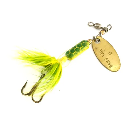 Luhr Jensen Bang Tail 0 Cucharilla, Oro/Verde, 3,5g, Plumada, #7892