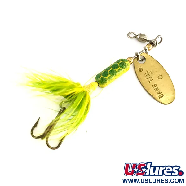 Luhr Jensen Bang Tail 0 Cucharilla, Oro/Verde, 3,5g, Plumada, #7892