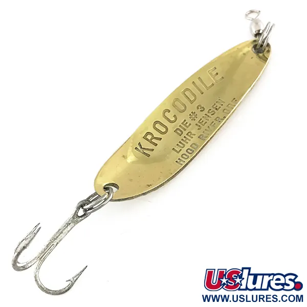 Luhr Jensen Krocodile Die #3 Cucharilla, Oro/Verde/Rojo, 10g, UV, #7896