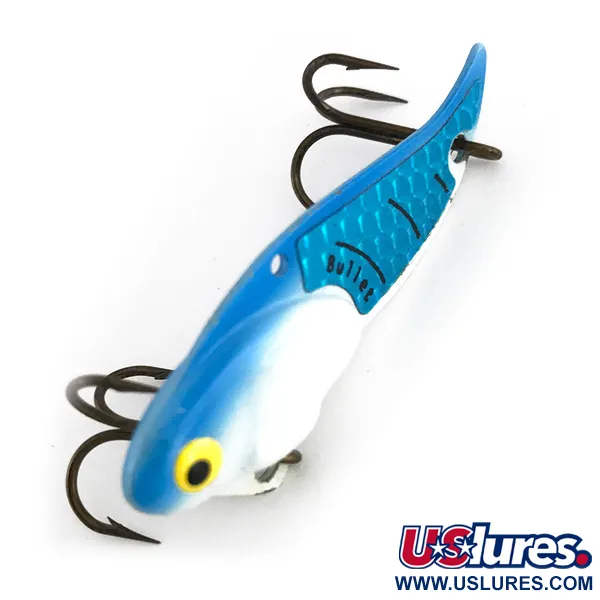 Bullet Bait Bullet Blade Blade Bait, White / Blue, 10g, Zinc, #7936