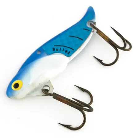 Bullet Bait Bullet Blade Blade Bait, White / Blue, 10g, Zinc, #7936