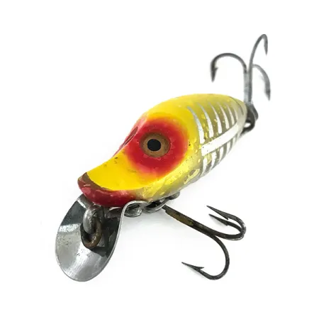 Heddon River Runt Midget Señuelo, Amarillo-Rojo-Plata, 10g, Babero Metal, #7953