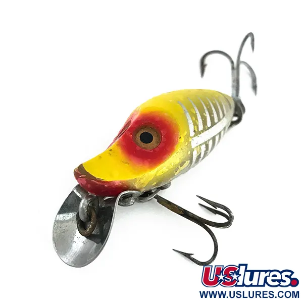 Heddon River Runt Midget Señuelo, Amarillo-Rojo-Plata, 10g, Babero Metal, #7953