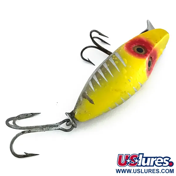 Heddon River Runt Midget Señuelo, Amarillo-Rojo-Plata, 10g, Babero Metal, #7953