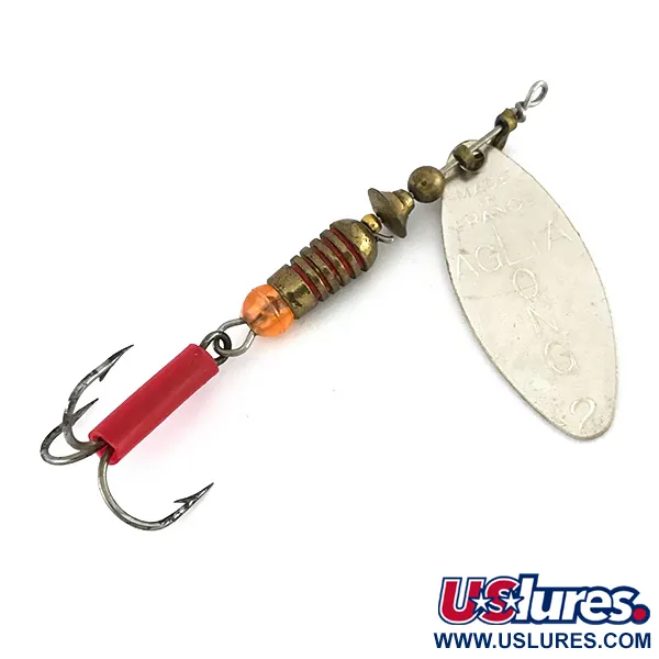 Mepps Aglia Long 2 Cucharilla, Plata, 7.4g, Hoja de sauce, #7977