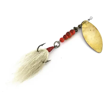 Mepps Aglia Long 3 Dressed Cucharilla, Latón/Naranja/Blanco, 12g, #7980