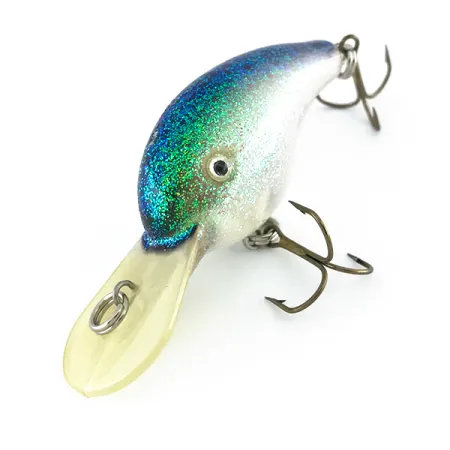 Strike King 4XD Crankbait, Blanco/Azul/Verde Glitter, 10g, Sonajero, #8017