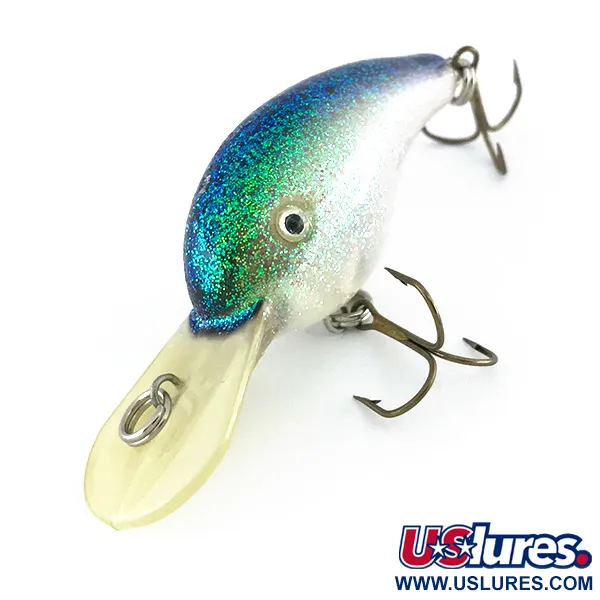 Strike King 4XD Crankbait, Blanco/Azul/Verde Glitter, 10g, Sonajero, #8017