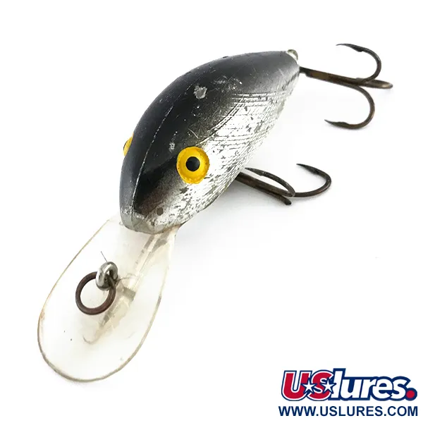 Rebel Super R Crankbait, Plata, 14g, Flotante, #8056