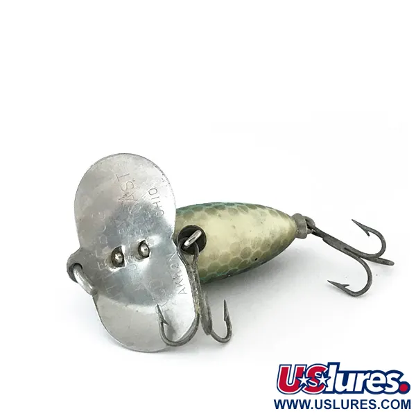Fred Arbogast Jitterbug v Señuelo Superficie, Verde, 7g, Babero Metal, #8102