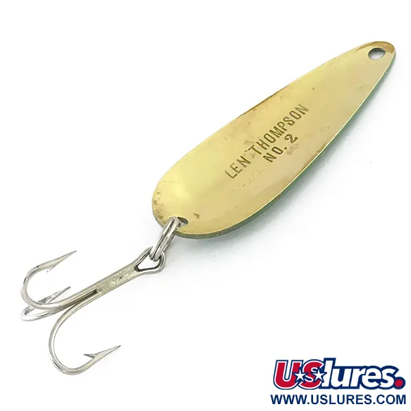 Len Thompson #2 Cucharilla, Verde / Latón, 28g, Base latón, #8107