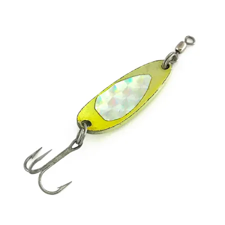Luhr Jensen Krocodile UV Cucharilla, Amarillo/Verde, 9g, Acabado UV, #8112