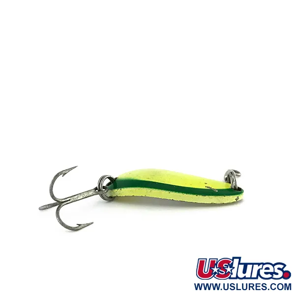 Luhr Jensen Krocodile UV Cucharilla, Amarillo/Verde, 9g, Acabado UV, #8112