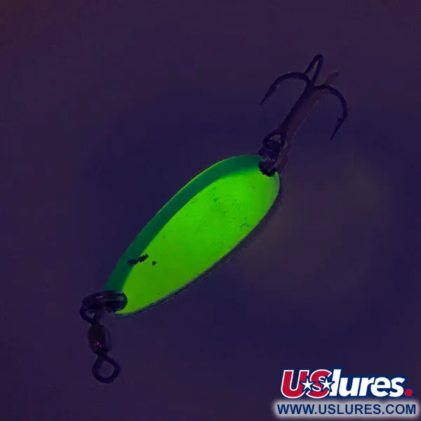 Luhr Jensen Krocodile UV Cucharilla, Amarillo/Verde, 9g, Acabado UV, #8112